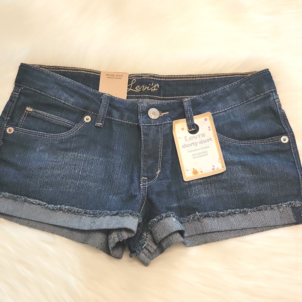 🌴 NWT Levi's "Shorty Short" Dark Blue Girls Denim Shorts